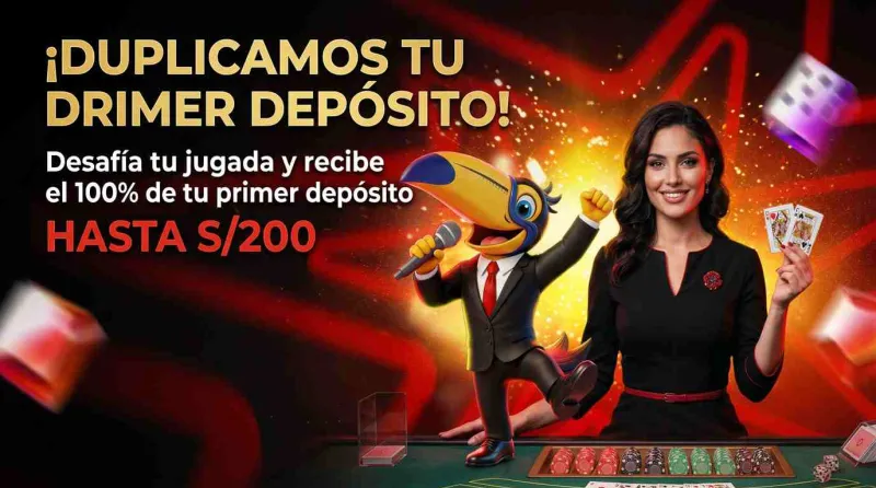 Bono del 100% hasta S/200 y 100 giros gratis